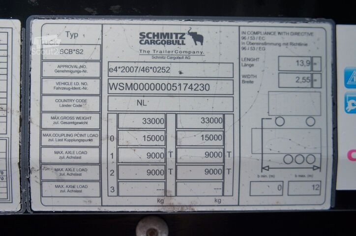 Naczepa skrzyniowa SCHMITZ CARGOBULL SCB*S2 Kasten Disk Brakes 2 achsen Portaltüren