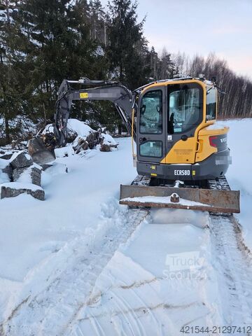 Minibagger Volvo ECR58D Crawler Excavator – Rototilt – 2 Buckets –