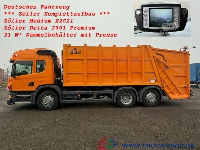 Śmieciarka Scania P320 Zöller Medium X2C 21 + Delta 2301 Schüttung