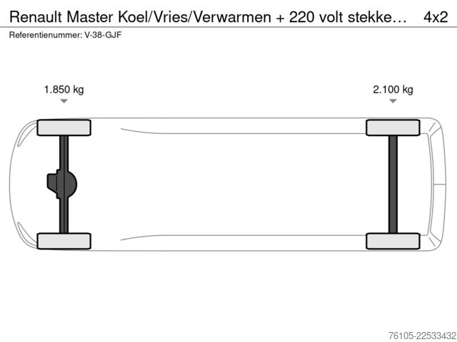 Kühlkastenwagen Renault Master Koel/Vries/Verwarmen + 220 volt stekker ...
