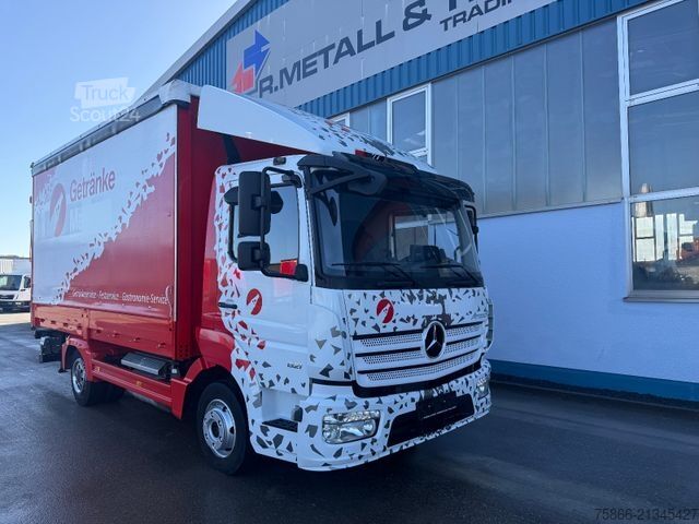 Gardinsided kassevogn MERCEDES-BENZ 821 L Atego Schiebeplane LBW Bär 2to