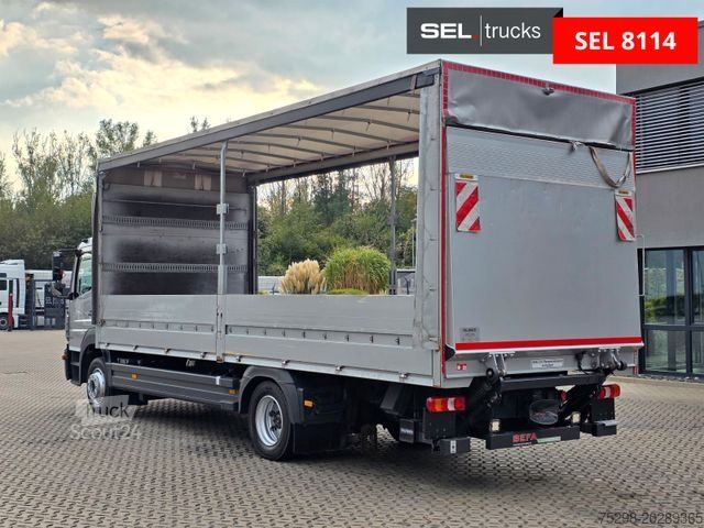 Nákladné auto s plochou korbou a plachtou MERCEDES-BENZ Atego 1221 / Ladebordwand