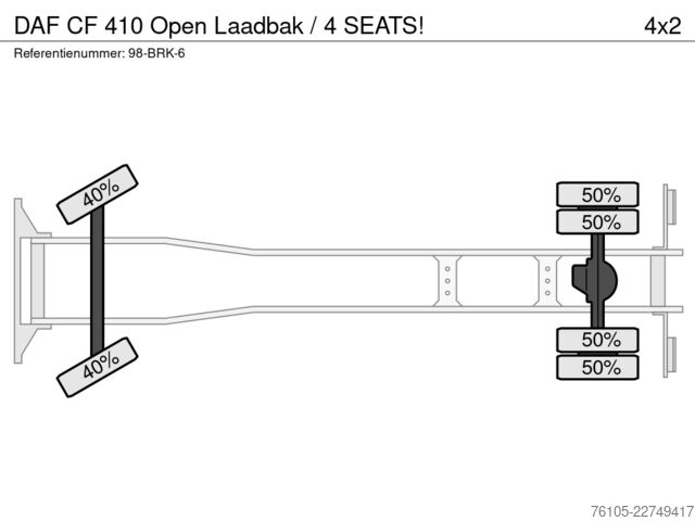 Грузоподъемная платформа DAF CF 410 Open Laadbak / 4 SEATS!