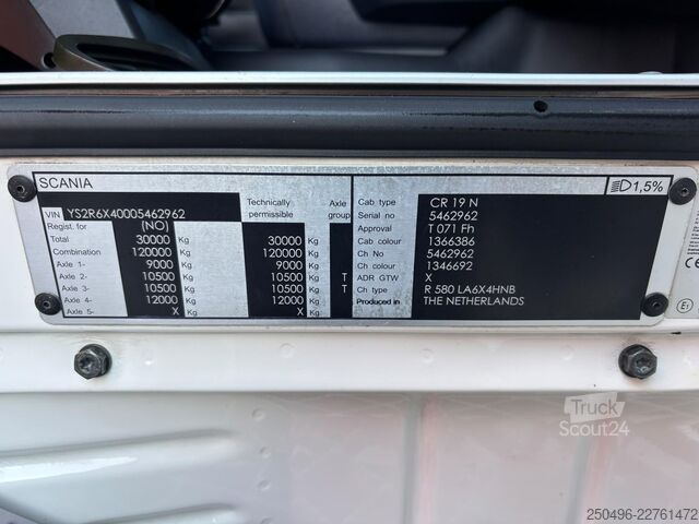 Стандартний трактор Scania R 580 8x4 GCW 120 ton / HYDRAULICS / RETARDER