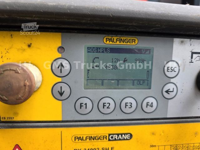 Бортовой грузовик с тентом MAN TGS / NUR149km / 31m Palfinger Kran PK 34002+Jib