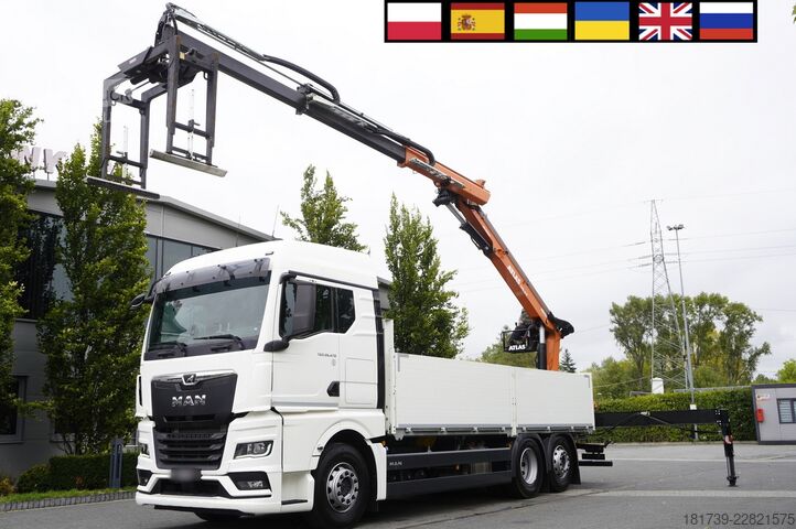 Бортовий із краном MAN TGX 26.470 6x2-4 / 30 tho. km!!! / Atlas