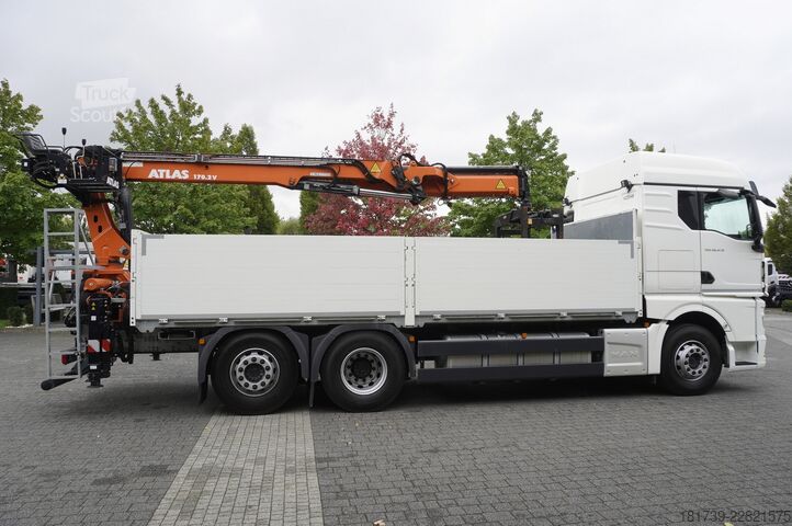Бортовий із краном MAN TGX 26.470 6x2-4 / 30 tho. km!!! / Atlas