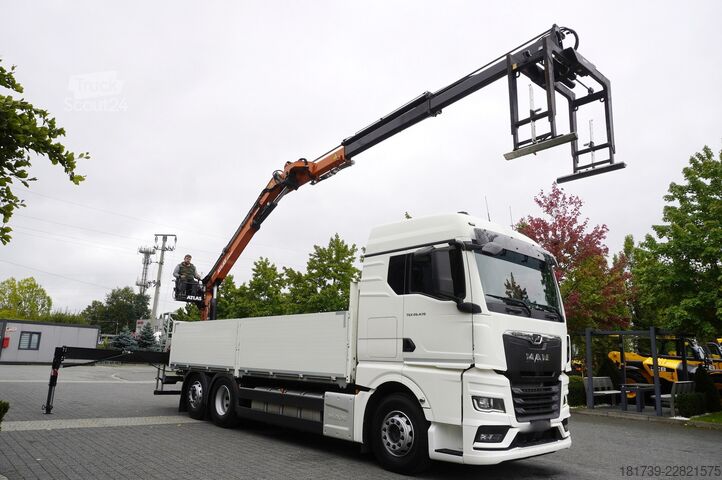 Бортовий із краном MAN TGX 26.470 6x2-4 / 30 tho. km!!! / Atlas