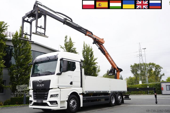Бортовий із краном MAN TGX 26.470 6x2-4 / 30 tho. km!!! / Atlas