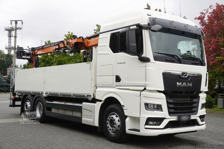 Бортовий із краном MAN TGX 26.470 6x2-4 / 30 tho. km!!! / Atlas