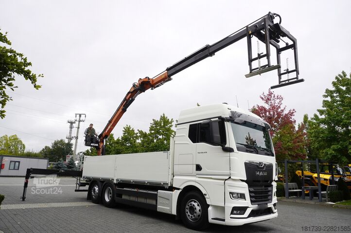 Бортовий із краном MAN TGX 26.470 6x2-4 / 30 tho. km!!! / Atlas