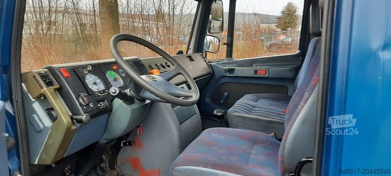 Lapos platós Mercedes-Benz 814 Pritsche mit Kran+Greifer