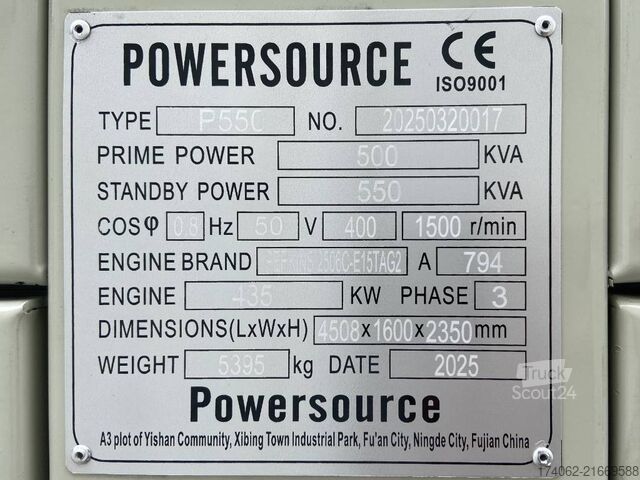 Aggregat Perkins 2506C-E1STAG2 - 550 kVA Generator - DPX-19814