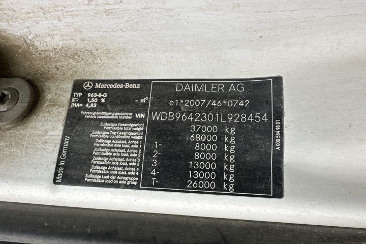 Tovornjak s kavljem za kontejnerje Mercedes-Benz Arocs 3251 8x4 Mobas / Swiss-Vehicle