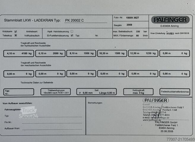Camion benne avec grue Mercedes-Benz Actros 1848K 3-S-Kipper Kran PK 20002 Fu