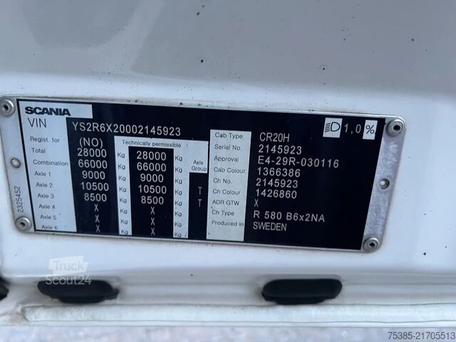 Šasija sa taksijem Scania R580 V8 NGS 6x2 King low km