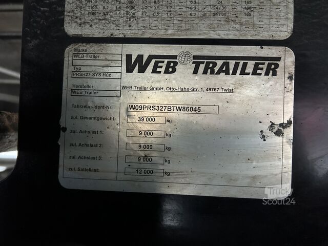 Schuifzeilen Webtrailer PRSH-27-SYS HVC / Mega / Curtainside / BPW Drum...