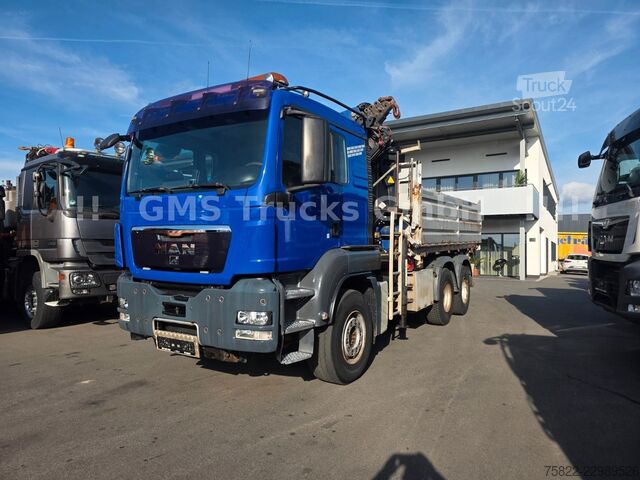 Driezijdige kipper MAN TGS 33.480 / 6X4 / Mei BORDM /25m Kran Palfinger