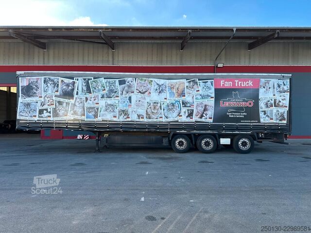 Avoin puoliperävaunu pressulla KRONE SD Curtainsider+Edscha/NLA/Liftachse/Aufnahme