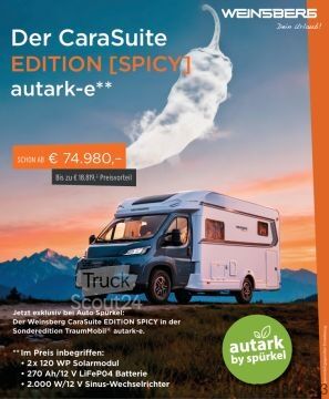Halvintegrerad husbil Weinsberg CaraSuite 650 MEG EDITION [SPICY] Edition Spicy "Autark e"