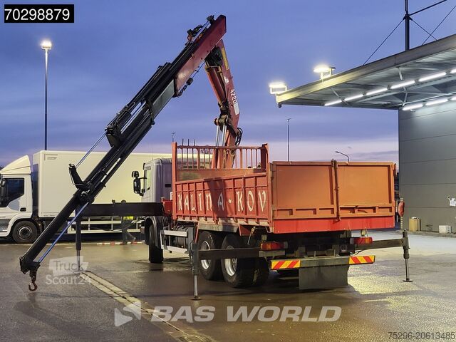 Kipper met kraan Scania P340 6X4 HMF 4220 K6 Crane Winch Tipper Full St...