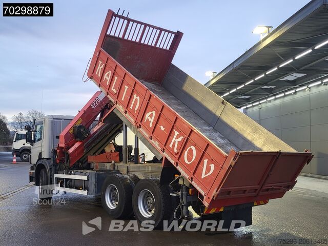 Ανατρεπόμενο όχημα με γερανό Scania P340 6X4 HMF 4220 K6 Crane Winch Tipper Full St...