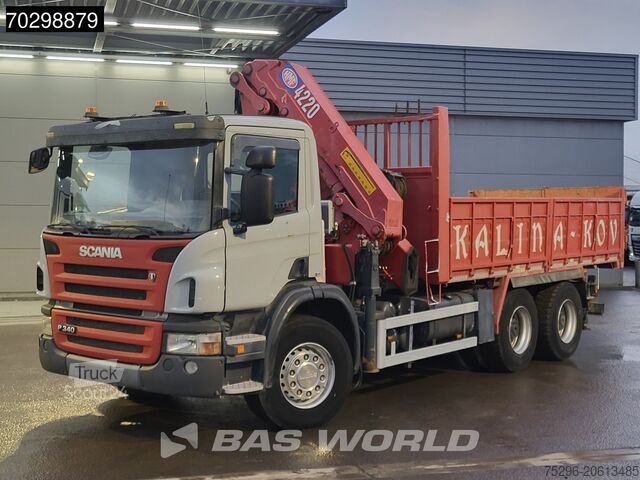 Darus billenőplatós teherautó Scania P340 6X4 HMF 4220 K6 Crane Winch Tipper Full St...