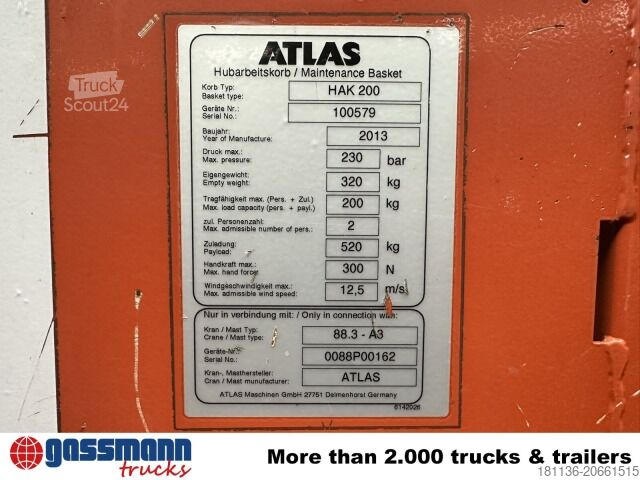 Autokranwagen Atlas HAK 200 Arbeitskorb