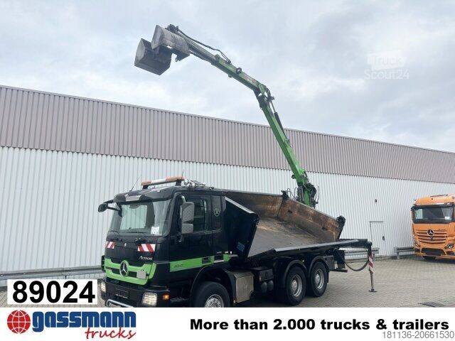 Sklápač Mercedes-Benz Actros 3341 K 6x4, Bormatik links, Heckkran Penz