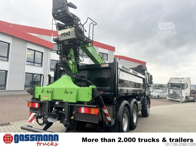 Sklápač Mercedes-Benz Actros 3341 K 6x4, Bormatik links, Heckkran Penz