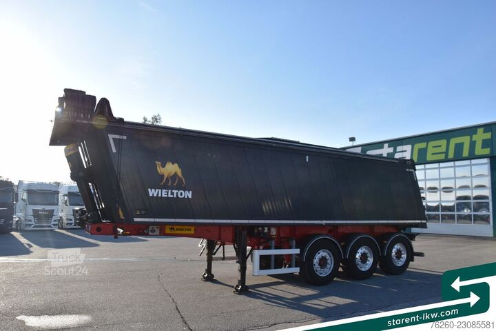 Semi-reboque basculante WIELTON 3-Achs Kipper 33m³ elektrisches Verdeck Alufelge