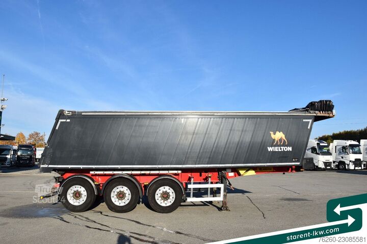 Semi-reboque basculante WIELTON 3-Achs Kipper 33m³ elektrisches Verdeck Alufelge