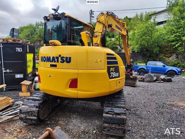 Pelle sur chenilles Komatsu PC78US-10 excavator with rototilt and 3 buckets. W