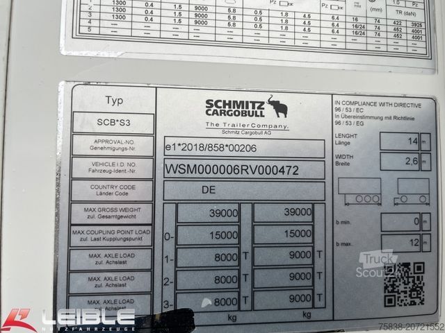Koeloplegger SCHMITZ CARGOBULL SKO 24/L*Pharma Zertifikat*Liftachse*neuwertig*