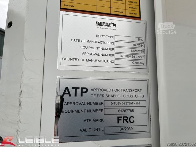 Koeloplegger SCHMITZ CARGOBULL SKO 24/L*Pharma Zertifikat*Liftachse*neuwertig*