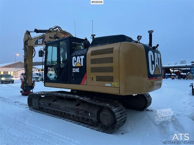 Paletli ekskavatör CAT 324E excavator with/ GPS and grading bucket. WATCH