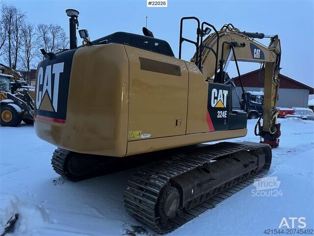 Paletli ekskavatör CAT 324E excavator with/ GPS and grading bucket. WATCH