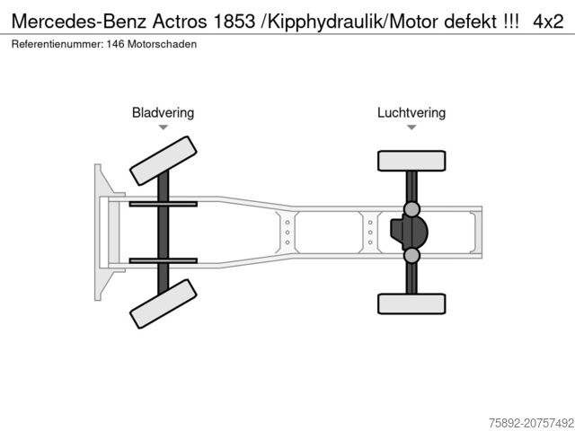 Standaard-SZM Mercedes-Benz Actros 1853 /Kipphydraulik/Motor defekt !!!