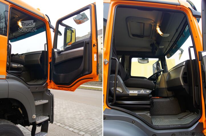 Trijų pusių savivartis sunkvežimis MAN TGS 18.320 BL 4x4 /HIAB 088 B-2/ Winterdienst