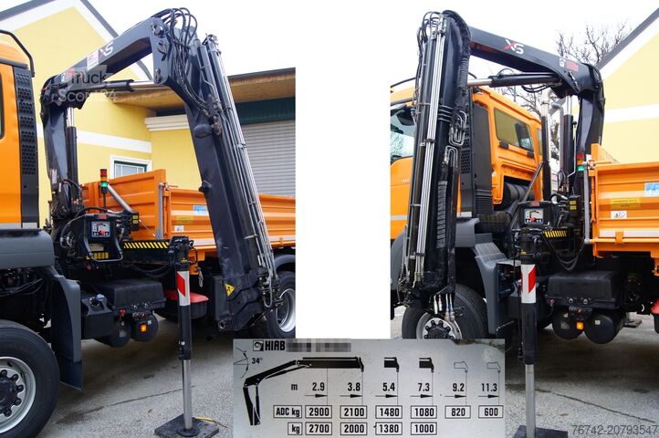 Trijų pusių savivartis sunkvežimis MAN TGS 18.320 BL 4x4 /HIAB 088 B-2/ Winterdienst