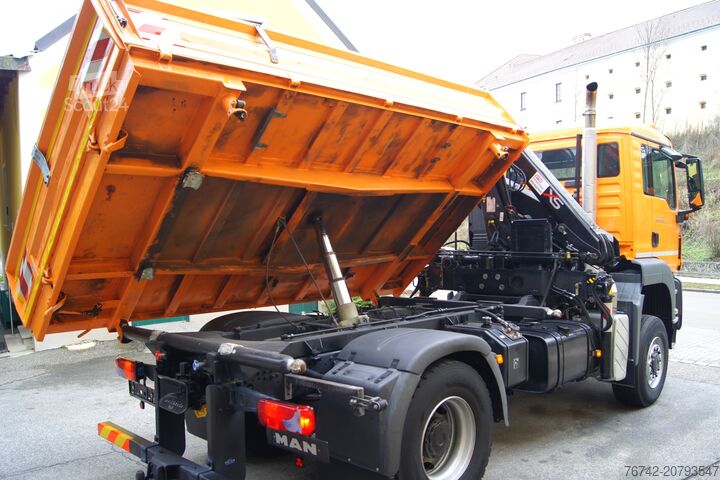 Trijų pusių savivartis sunkvežimis MAN TGS 18.320 BL 4x4 /HIAB 088 B-2/ Winterdienst