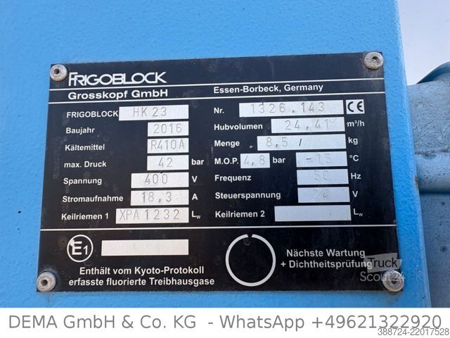 Ψυκτικό ρυμουλκούμενο ROHR RAK/18 IV*Frigoblock*LBW*Scheibenbremsen*BPW*TÜV