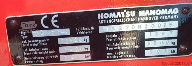 Kolový nakladač KOMATSU WA 270 Top wie Liebherr 524/538