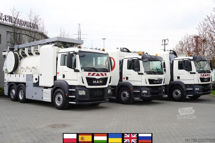 Güllefass MAN TGS 26.360 E6 / RIVARD sewage cleaner