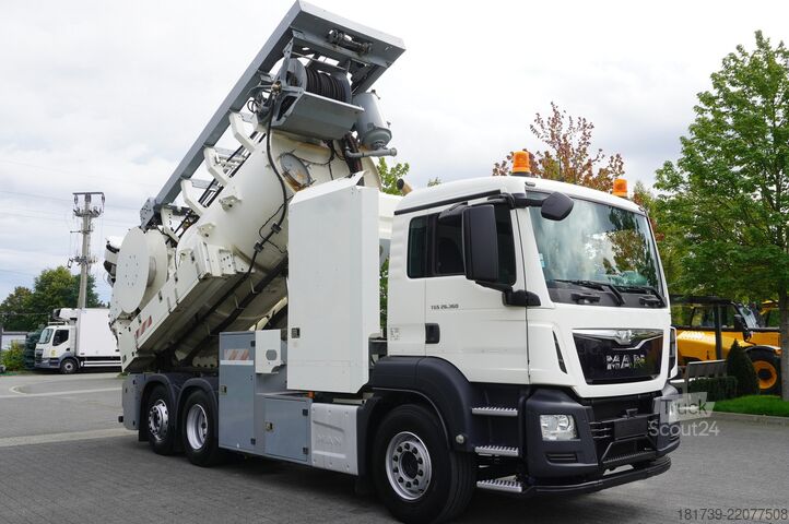 Güllefass MAN TGS 26.360 E6 / RIVARD sewage cleaner