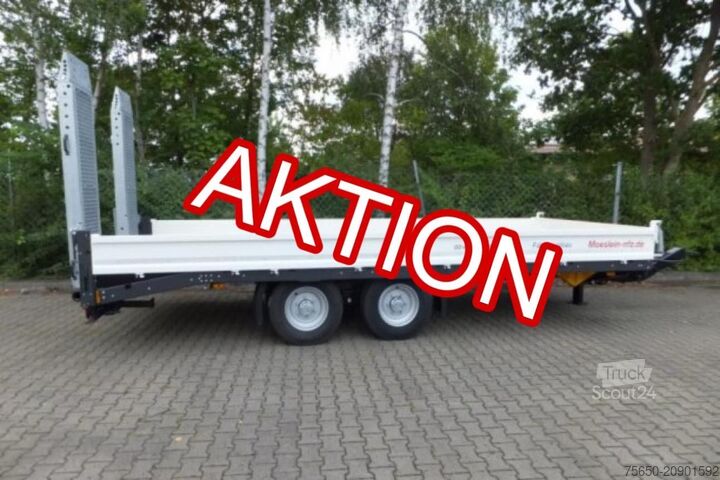 Remorque porte-engins surbaissée Möslein TTT 11 5,2 BR Weiß Neuer Tandemtieflader mit Breiten Rampen