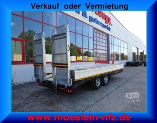 Remorque porte-engins surbaissée Möslein TTT 11 5,2 BR Weiß  Neuer Tandemtieflader mit Breiten Rampen