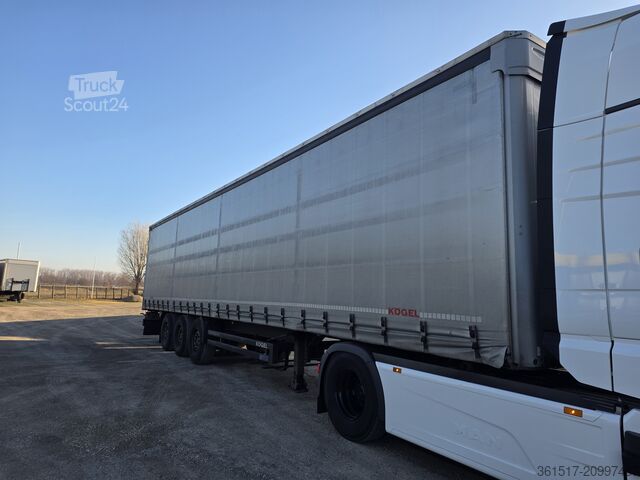 Semi-remorque bâchée Kögel SN24 mit Lenkachse