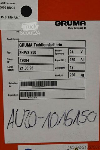 Heftruckaccu GRUMA 24 Volt 2 PzS 250 Ah
