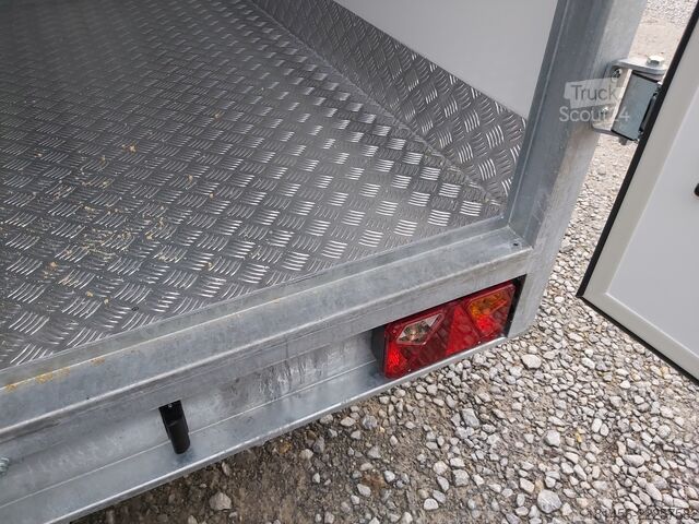 Chladiareň dodávka trailershop großer Lebensmittel Kühlanhänger Aluwanne mit Seitentür 230V Arktik 2000 Kühlung
